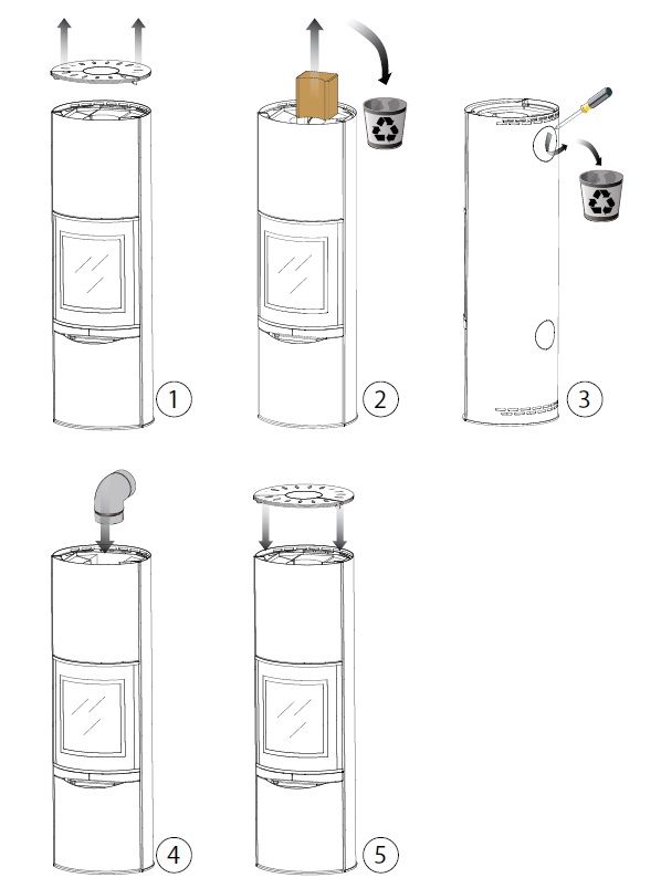 Krbová kamna Erica s akumulací Palazzetti s externím vzduchem
