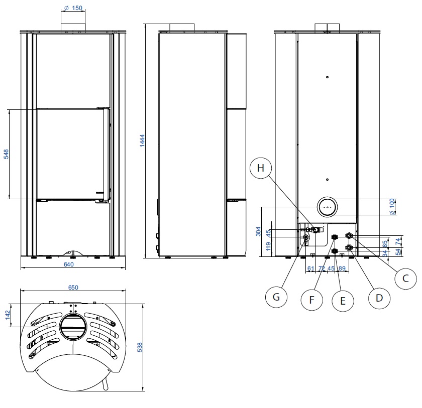 Krbová kamna s výměníkem Sphera 10 kW TOP Palazzetti