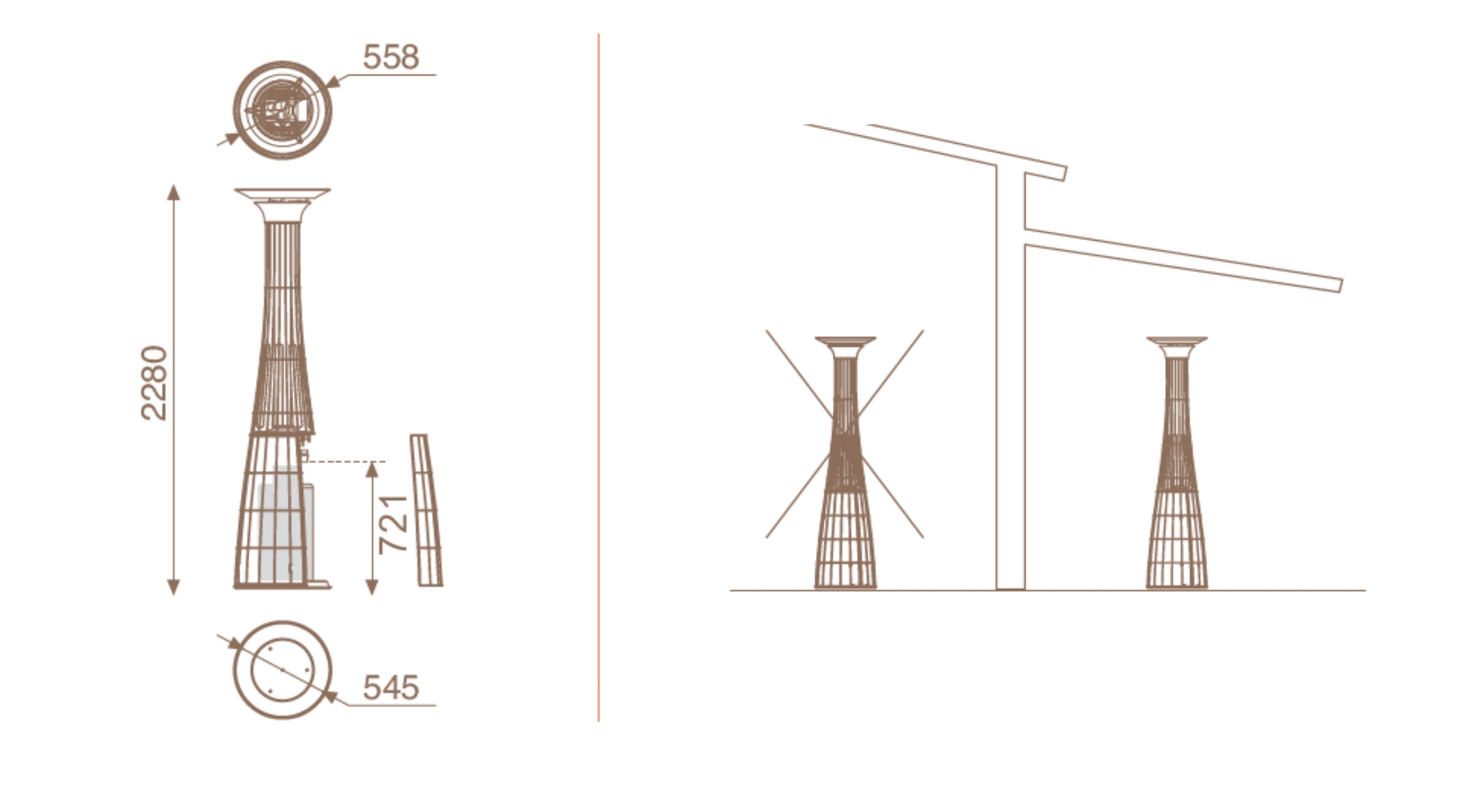 Tepelný zářič Dolce Vita dálkové ovládání G20