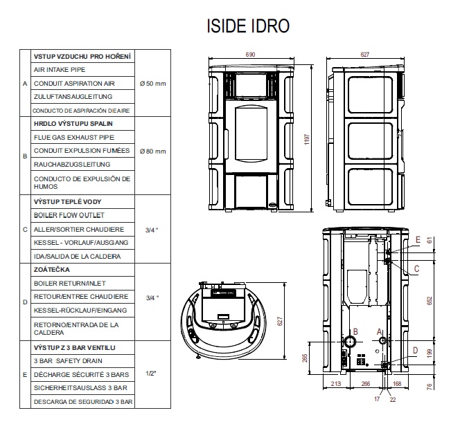 Peletová kamna s výměníkem ISIDE  Idro 2,0 Extraflame 4 -15,5 kW H2O Vogue