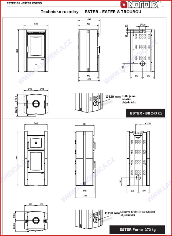 ESTER -  krbová kamna 7,5 kW s mastkovým obložením