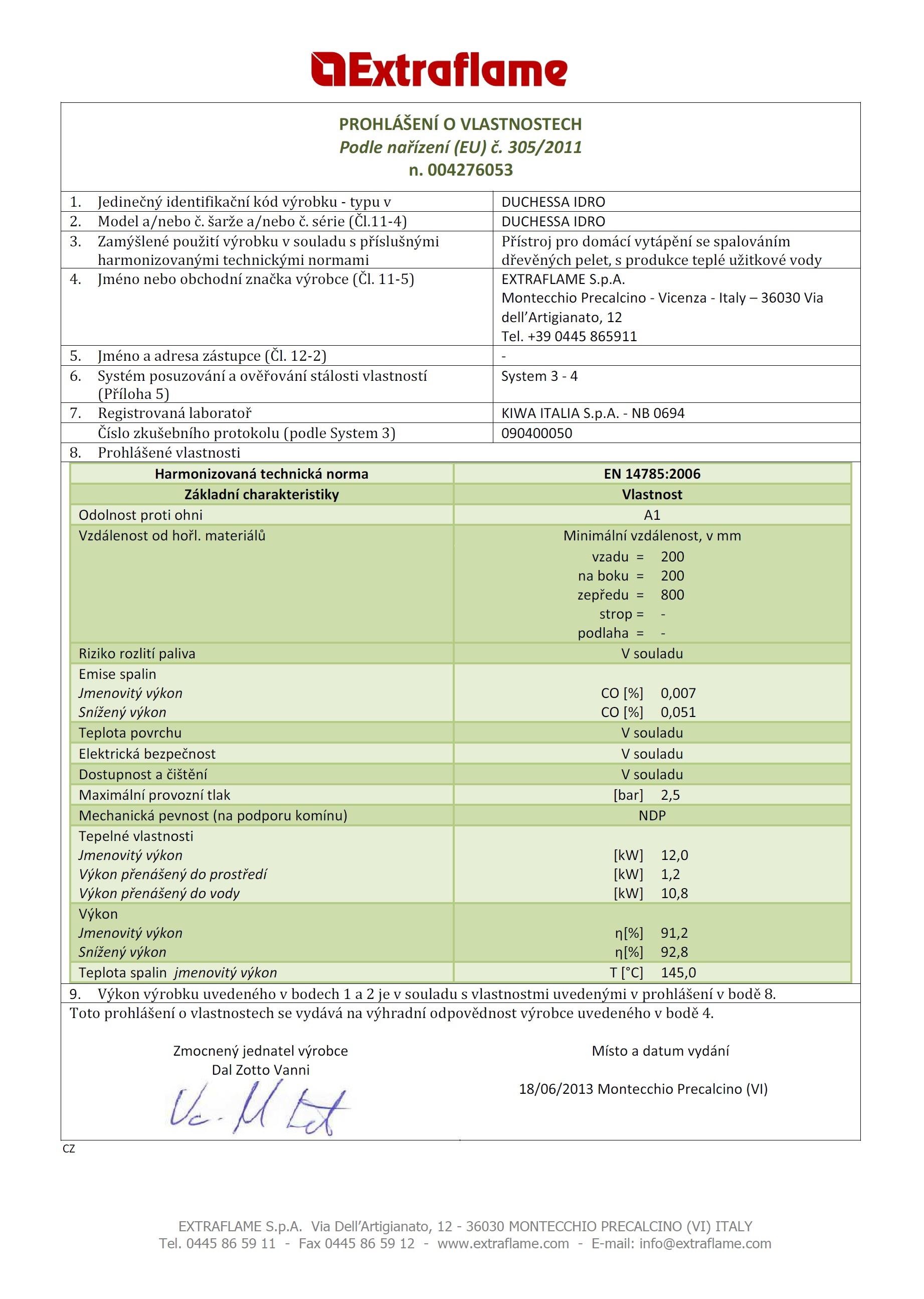 Peletová kamna s výměníkem DUCHESSA  idro steel 12 kW EXTRAFLAME